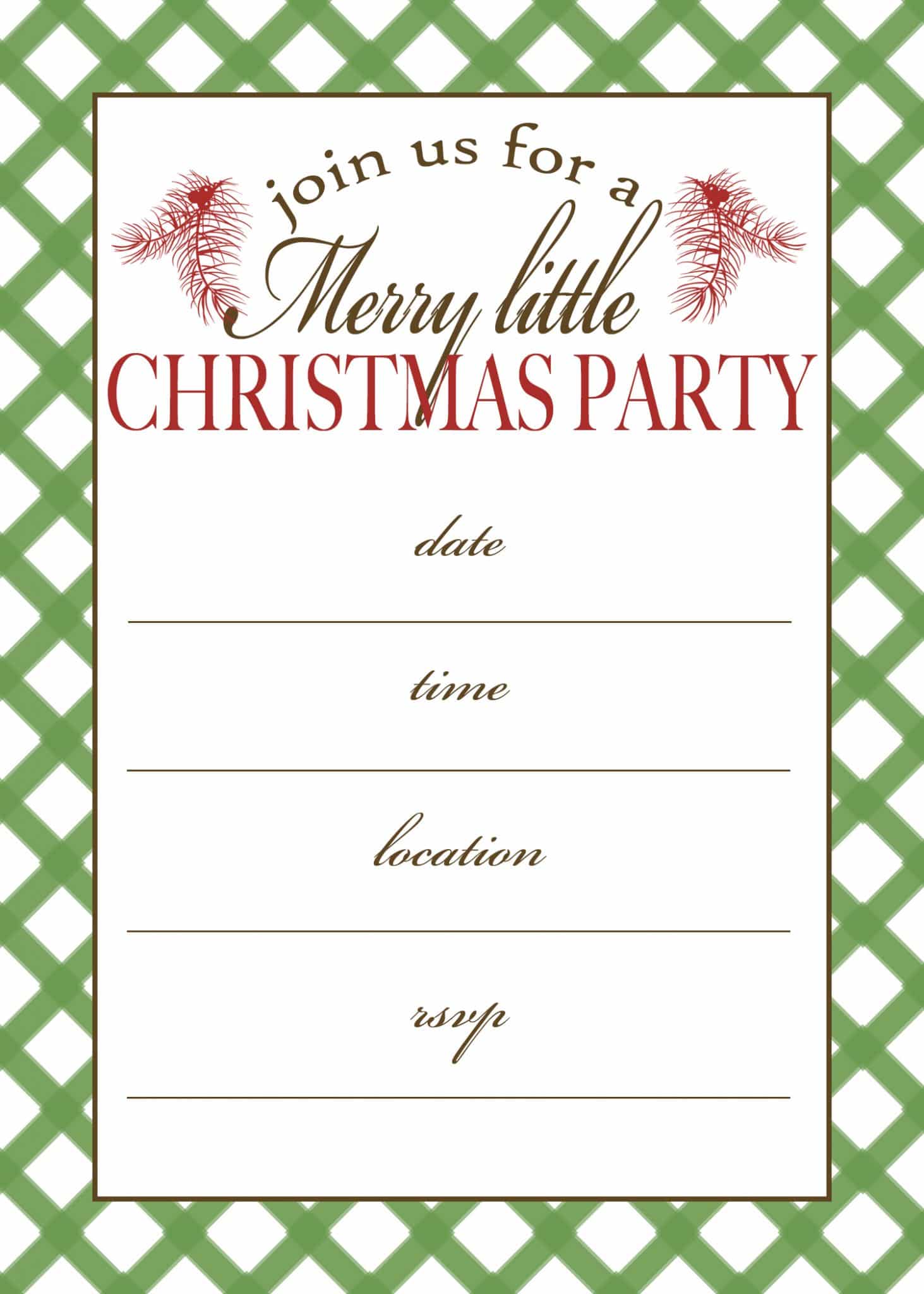 free printable christmas party invitation | moritz fine designs